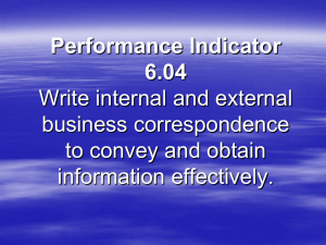 Objective 1.01 Write internal and external business correspondence