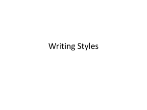 Writing Styles - Denton Independent School District