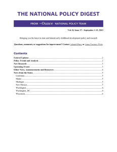 National Policy Digest, vol. 2, issue 17