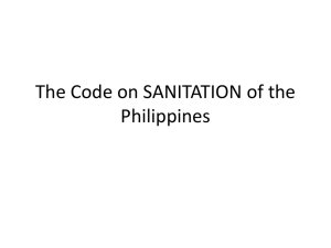 The Code on SANITATION of the Philippines