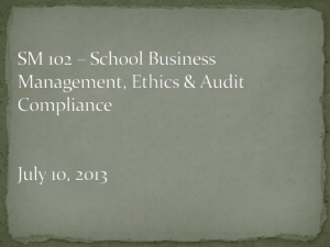 School Business Management-School Ethics and Audit Compliance