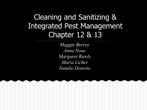 Cleaning and Sanitizing & Integrated Pest Management Chapter 12