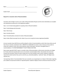 Letters of Recommendation - Hilhi Career & Counseling