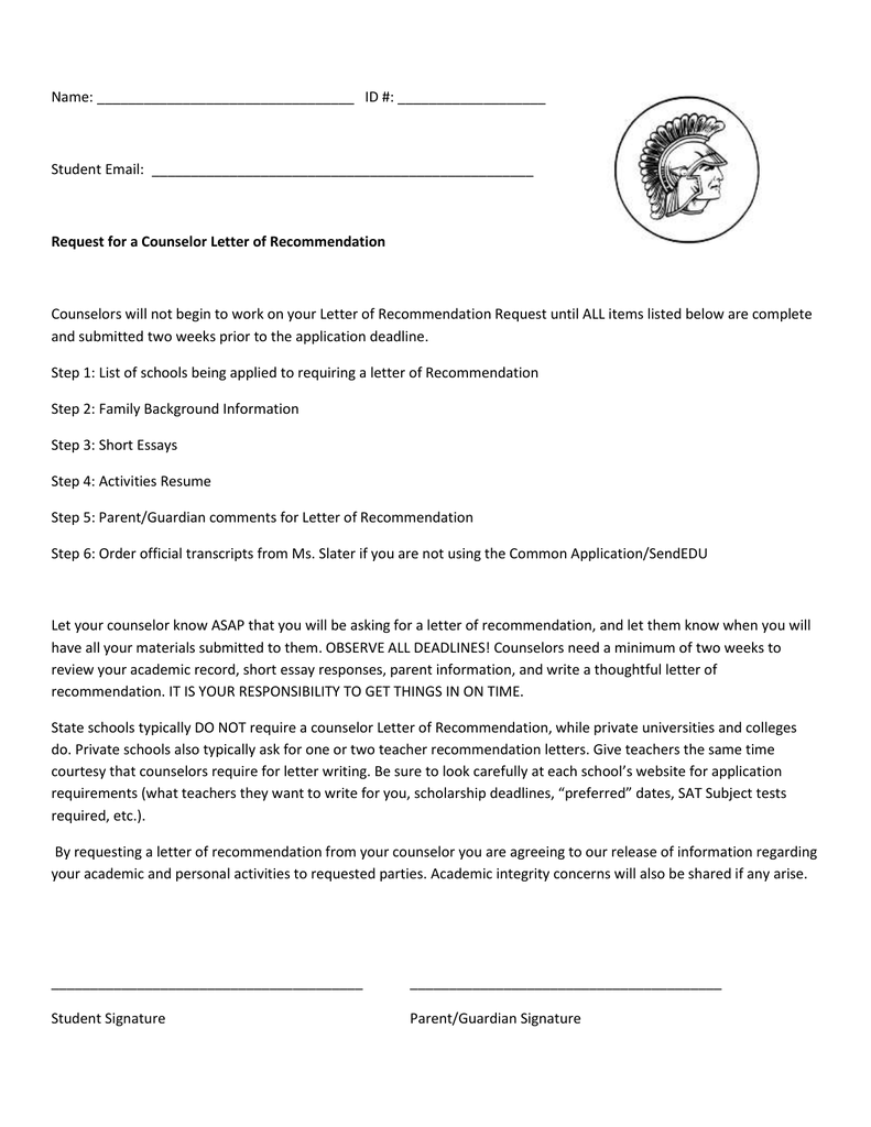 Family Reference Letter For School Application