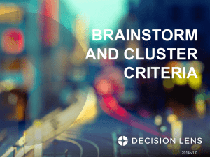 Brainstorm and Cluster Criteria
