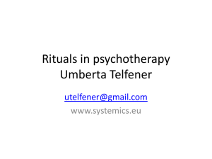 Rituals in psychotherapy