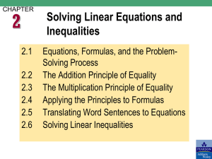 2- Solving Linear Equations and Inequalities