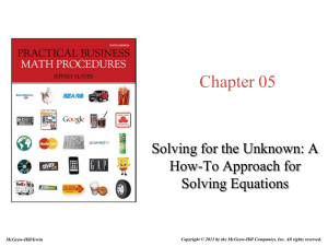 Solving for the Unknown: A How-To Approach for Solving Equations