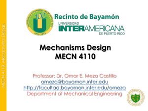 MECN 4110 – Mechanisms Design