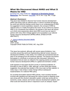 CHO Mc lean 2004 What We Discovered About NHRD and What It