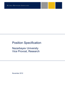 Hey Position Specification Nazarbayev University Vice Provost