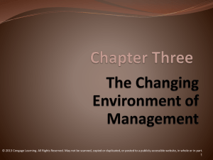 Mngt CH 3 Changing Enviro in Management