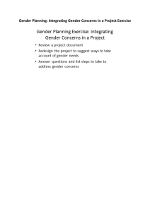 6. Gender Planning Exercise