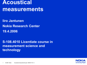 Acoustical measurements - Metrology Research Institute