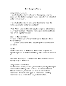 How Congress Works Congressional Leaders