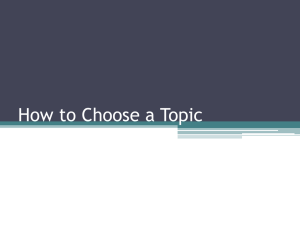 How to Choose a Topic