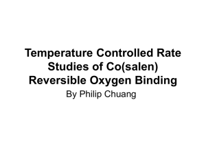 Temperature Controlled Rate Studies of Co(salen) Reversible