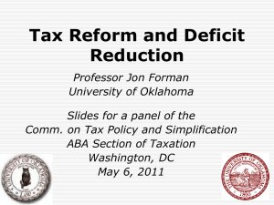 Tax Reform - The University of Oklahoma