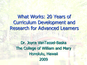 What Works: 20 Years of Curriculum Development and Research for