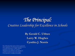 The Principal: Creative Leadership for Excellence in Schools