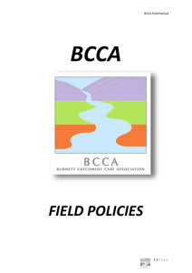 BCCA Field Policies