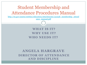 Student Membership and Attendance Procedures Manual