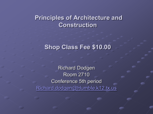Principles of Architecture and Construction Shop Class Fee $10.00