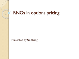 RNGs in options pricing