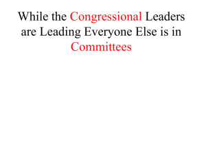 XXI) While the Congressional Leaders are Leading Everyone Else is