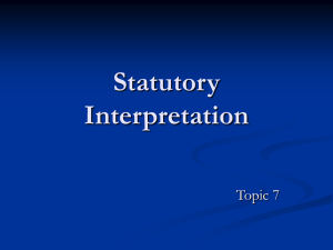 Statutory Interpretation - The University of Sydney