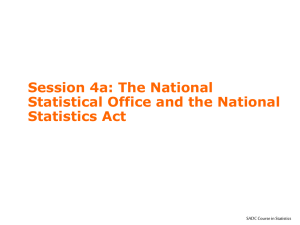 The National Statistical Office and the National Statistics Act