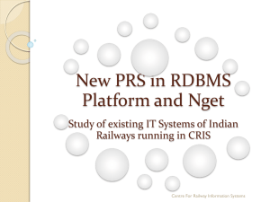 New PRS in RDBMS Platform and NGet