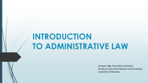 Cendrowicz_Introduction to Administrative Law