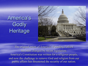 America's Godly Heritage - Our Godly American Heritage