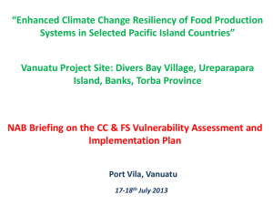 Food Security in the Pacific