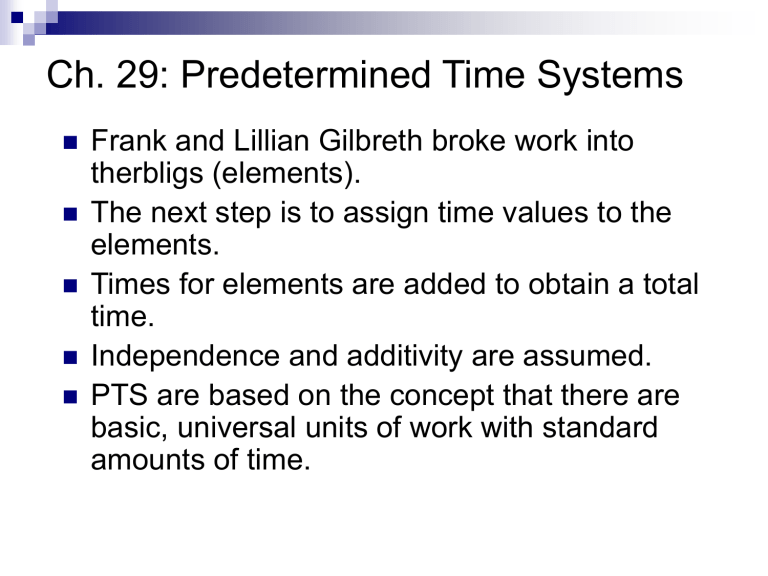 What Is Predetermined Motion Time Systems