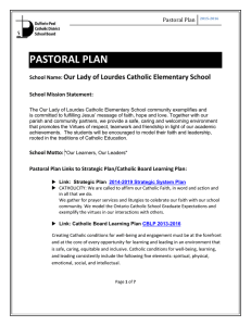Pastoral Plan - Dufferin-Peel Catholic District School Board
