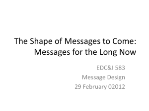 The Shape of Messages to Come: Messages for the Long Now