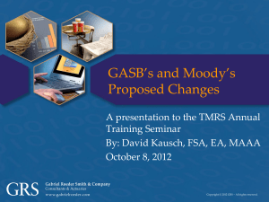 GASB's and Moody's Proposed Changes