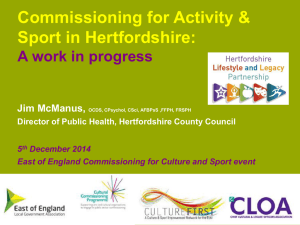 Commissioning for activity and sport in Hertfordshire