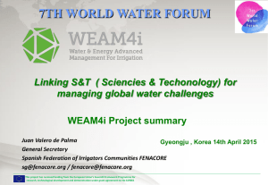 WEAM4i project summary Juan Valero de Palma 7th World Water Forum
