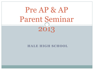 PRE ap AND ap Parent Seminar 2012