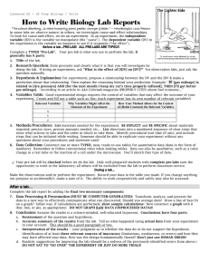 Biology Lab Report Manual