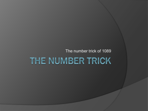 The number trick - World of Teaching