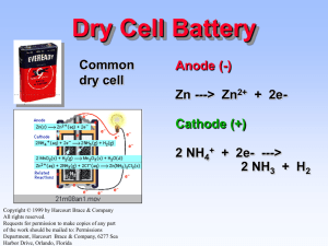 Chapter 21-Battery, Electrolysis, and Quantitative Echem
