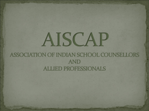AISCAP ASSOCIATION OF INDIAN SCHOOL COUNSELLORS AND