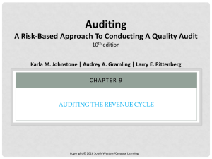 Chapter 9 Auditing the Revenue Cycle