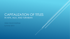 3. Capitalization of Titles in MLA, APA, and Turabian