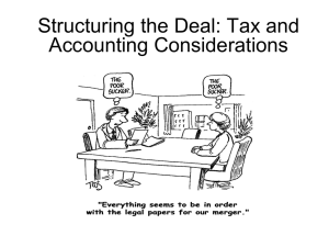 Accounting Treatment and Tax Structures