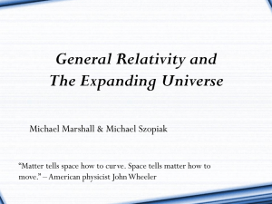 General Relativity and the Expanding Universe